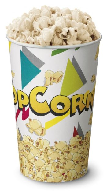 Bicchieri pop corn in cartoncino di fibra vergine accoppiato a polietilene