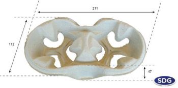 Porta bicchieri monouso in polpa di carta riciclata biodegradabile e compostabile NUOVO CODICE: 22617