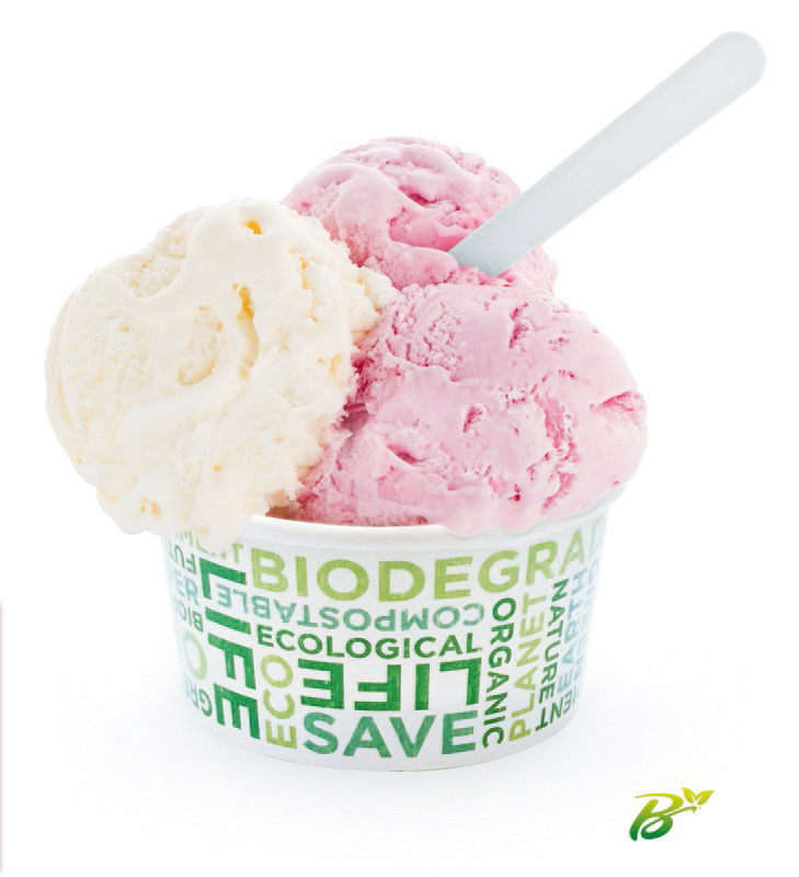 Coppette Gelato Monouso Biodegradabile E Compostabile In Cartoncino Laminato Con Biopolimero